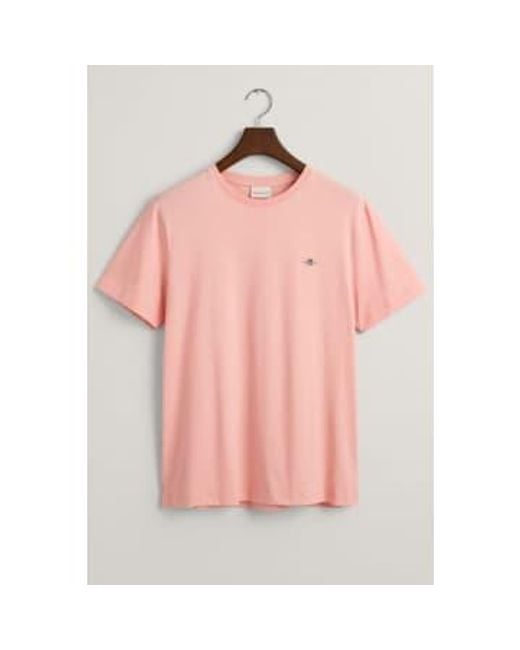 Gant Pink Regular Fit Shield T-shirt for men
