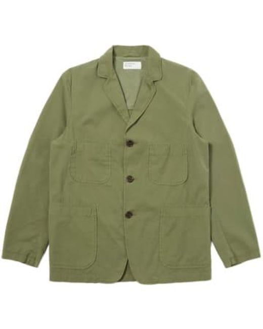 Cinco chaqueta bolsillo en lienzo verano abedul Universal Works de hombre de color Green