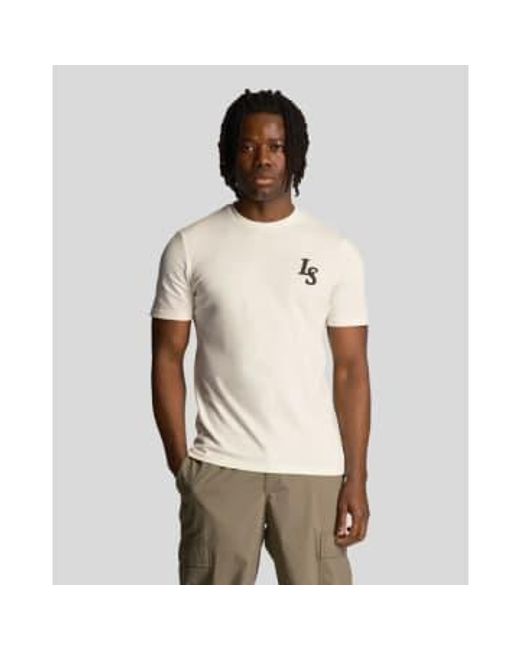 Lyle & Scott Natural Ts2017v Club Emblem T Shirt for men