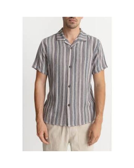 Rhythm Gray Yesterday Linen Shirt Multi / S for men