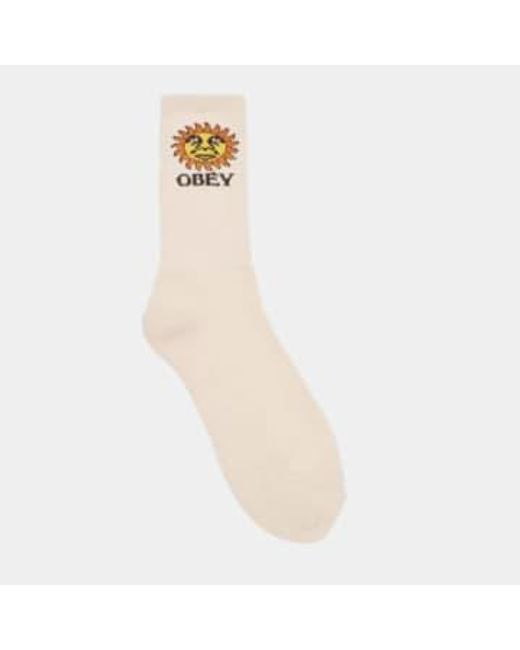 Obey Natural Sunshine Socks Unbleached Os for men