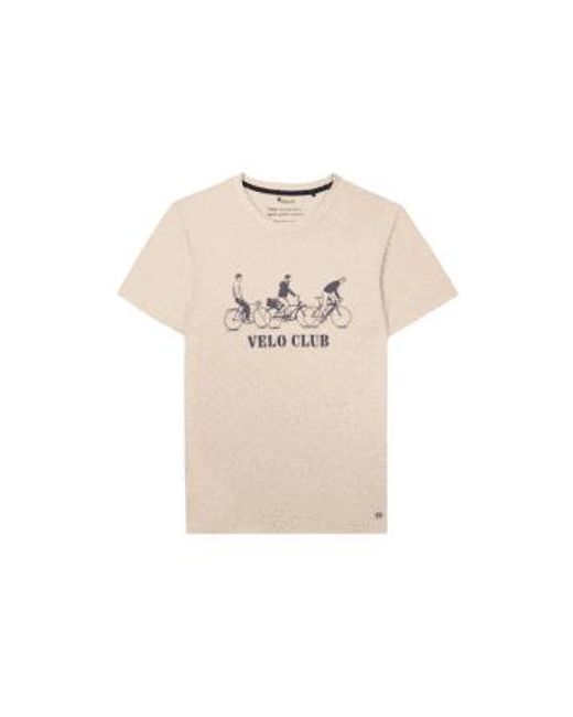 Faguo Natural Arcy Cotton T-shirt 'velo Club' for men