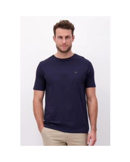 Fynch-Hatton Blue Crew Neck T Shirt for men