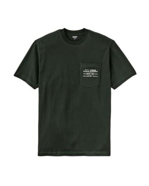 T Shirt Embroidered Pocket Uomo Dark Timber Diamond di Filson in Green da Uomo
