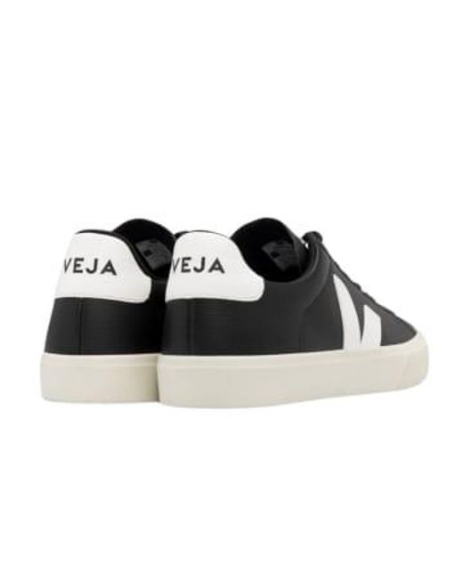 Veja Black Campo Chromefree Leather White Trainers 6