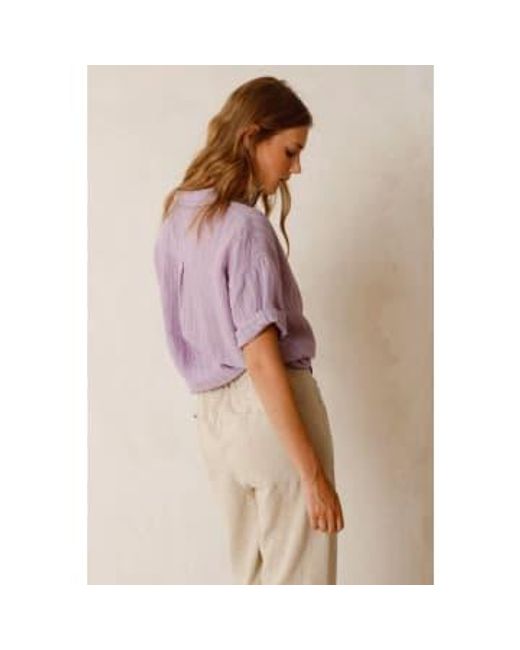 Indi & Cold Purple Tricolour Stripe Jasper Lilac Shirt S