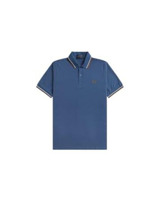 Fred Perry Blue Reissues Original Twin Tipped Polo Midnight / Ecru / Dark Caramel for men