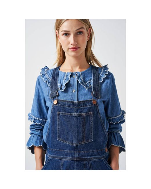 Seventy + Mochi Elodie Frill Denim Dungarees