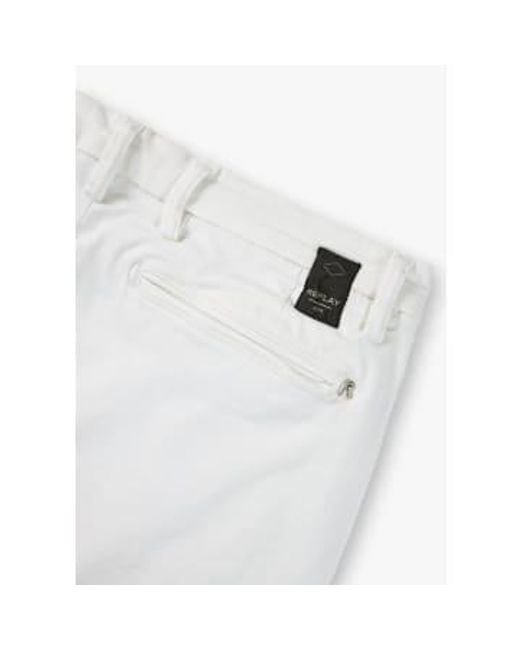 Replay Benni chino-shorts herren in weiß in White für Herren