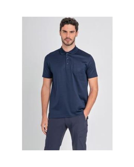 Paul & Shark Blue Cotton Jersey Polo Shirt With Embroidered Logo for men