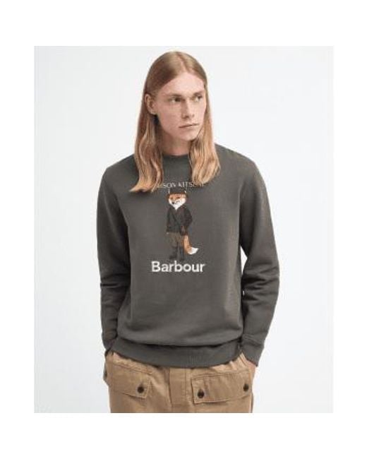 X Maison Kitsune Beaufort Fox Sweatshirt di Barbour in Gray da Uomo