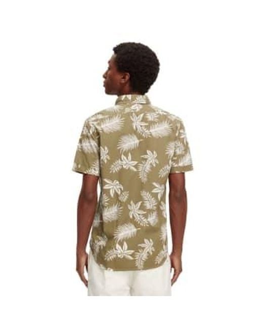 Scotch & Soda Green Leaf Print Shirt Khaki / M for men