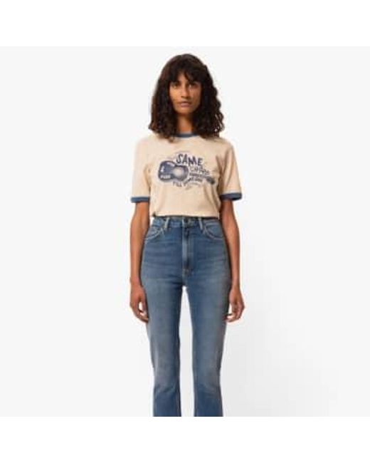 Nudie Jeans Natural Love Gitarr T Shirt Dusty Xs