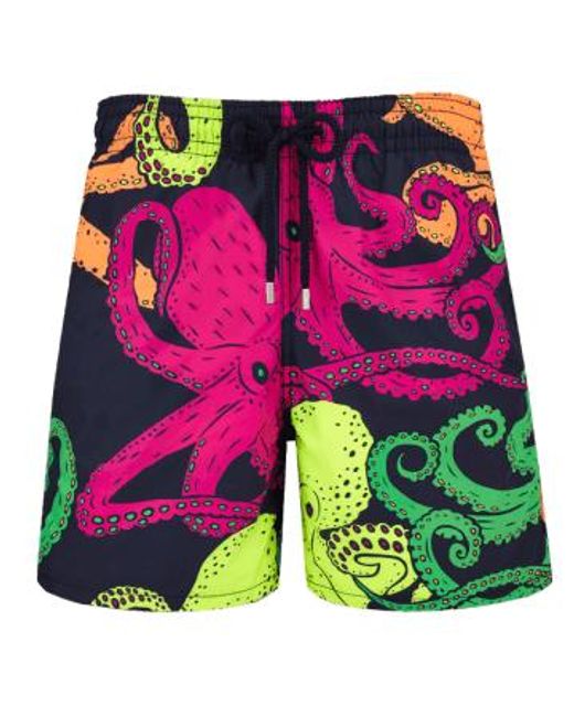 Vilebrequin Pink Navy And Macro Octopussy Moorea Swim Short L for men