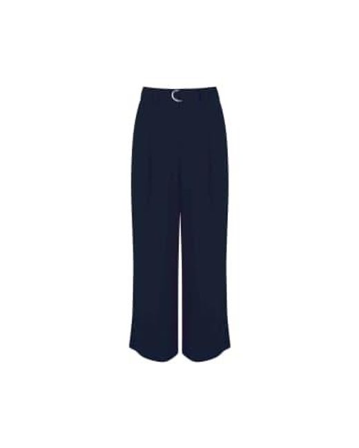 French Connection Blue Elkie Twill Wide Leg Trousers 10