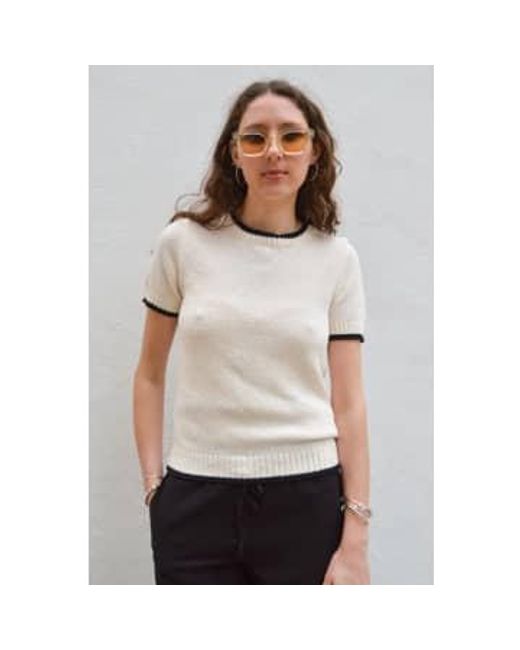 Pullover en tricot Aguste Birch Ichi en coloris White