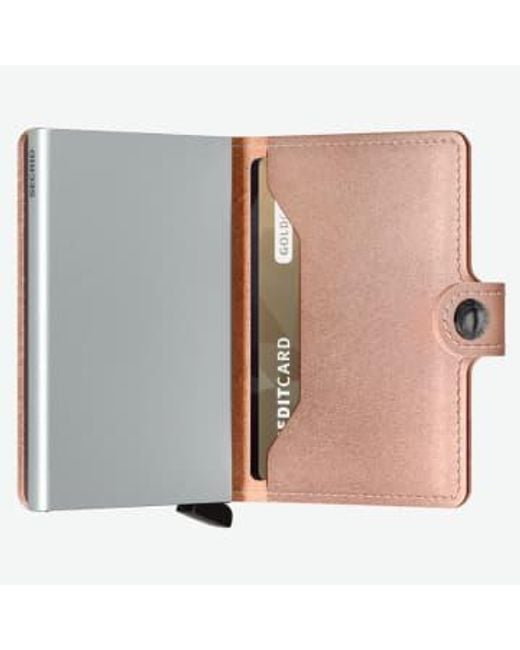 Secrid Pink Mini Wallet With Card Protector Rfid Rose Leather