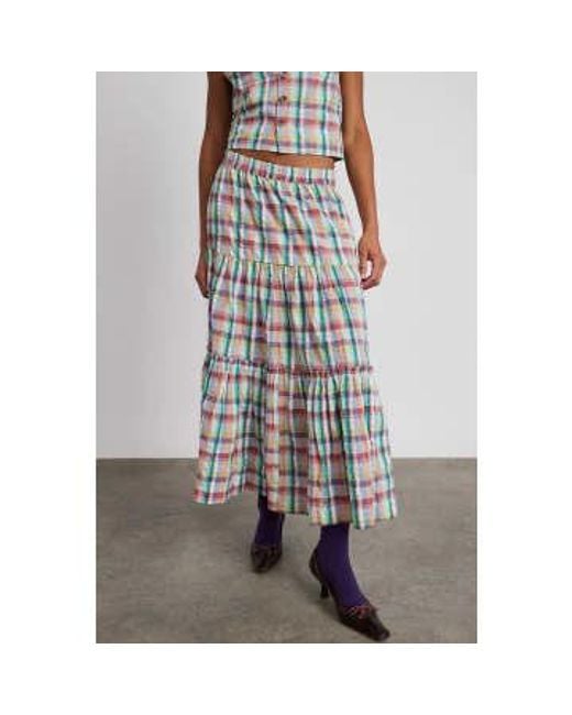 Thea Midi Check Skirt di Damson Madder in Multicolor