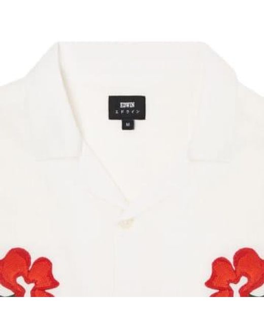 Edwin Kbar kurzarmhemd aus weißem hemd in Red für Herren