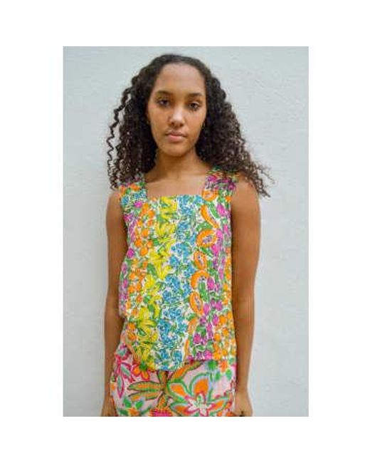 Native Youth Multicolor Fruit Printed Multi Frill Top Xs