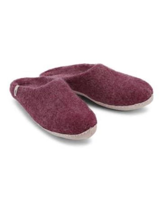 Zapatillas lana fieltro Buros hechos a mano Egos de color Purple