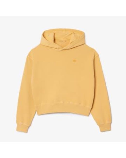 Lacoste Yellow Ivx Naturally Dyed Oversize Fleece Sweatshirt With Hood S