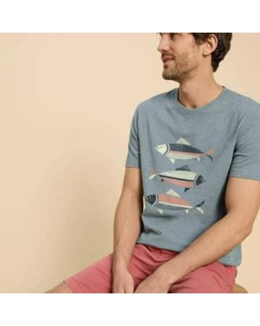 T-shirt graphique à poisson en nim White Stuff pour homme en coloris Blue