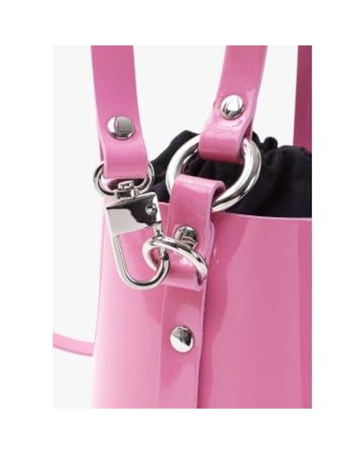 Vivienne Westwood Pink Damen gänseblümchen leder -kordelschneiderbeutel im rosa patent