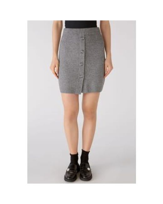 Ouí Gray Knitted Skirt Blend Grey 36