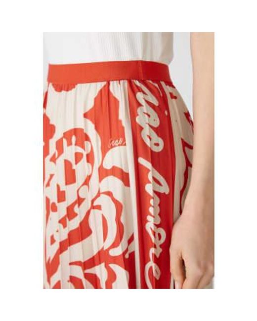 Ouí Red Midi Silky Touch Skirt 34