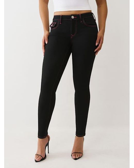 True Religion Black Jennie Crystal Curvy Skinny Jean