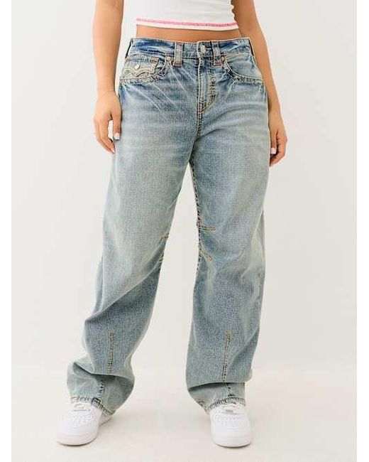 True Religion Balloon Big T Flap Jean in Blue | Lyst