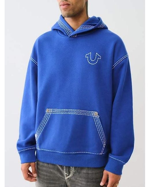 TRUE RELIGION Super Qt Buddha Hoodie in Blue for Men | Lyst