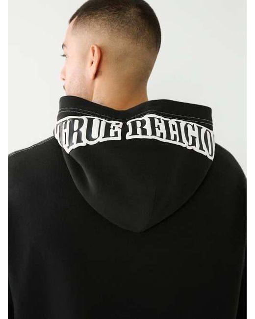 True Religion Black Playboy X Relaxed Hoodie for men
