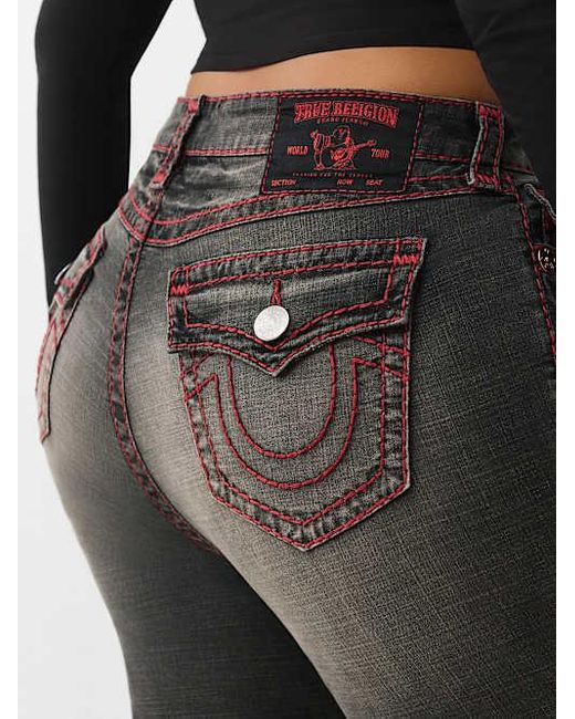 True Religion Black Plus Becca Mid Rise Super T Bootcut Jean