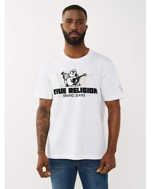 True Religion White Triple Buddha T-shirt for men