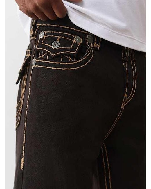 True Religion Black Vinny Super T Leopard Baggy Jean for men