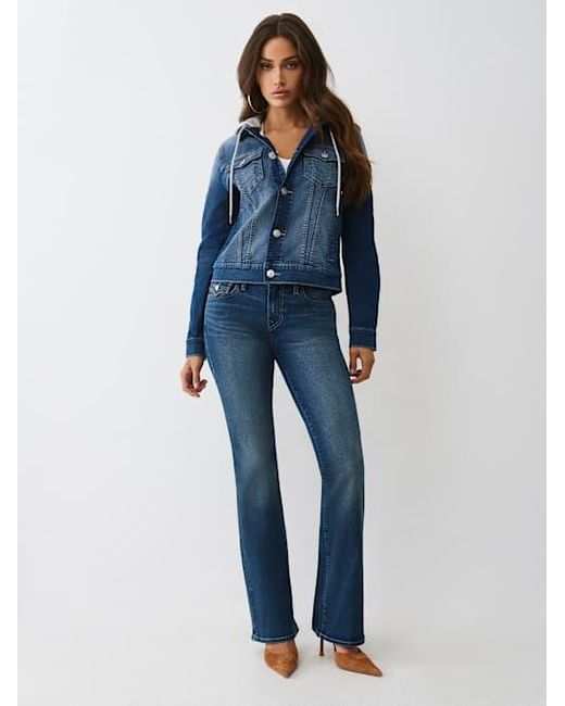 True Religion Blue Denim Hooded Jacket