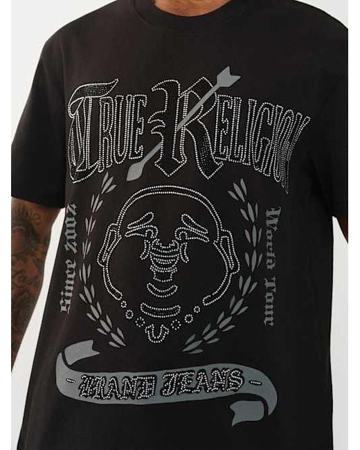 True Religion Black Crystal Buddha T-shirt for men