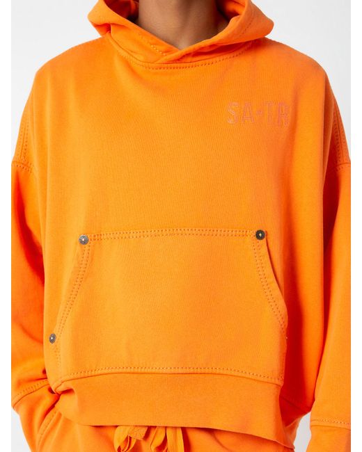 Orange true religion hoodie top