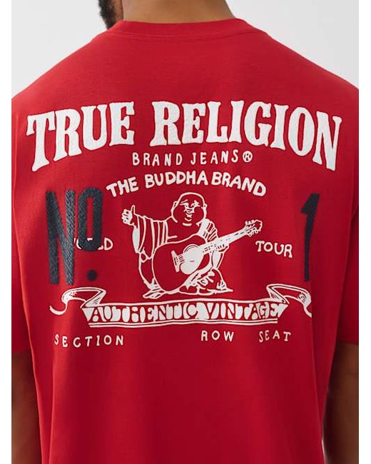 True Religion Red World Tour Logo T-shirt for men