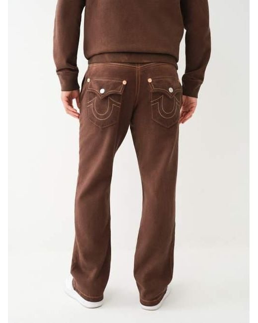 True Religion Brown Western Big T Dyed Sweat Pant for men