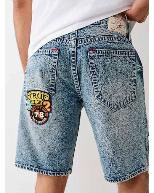 True Religion Bobby Patches Short in Blue | Lyst