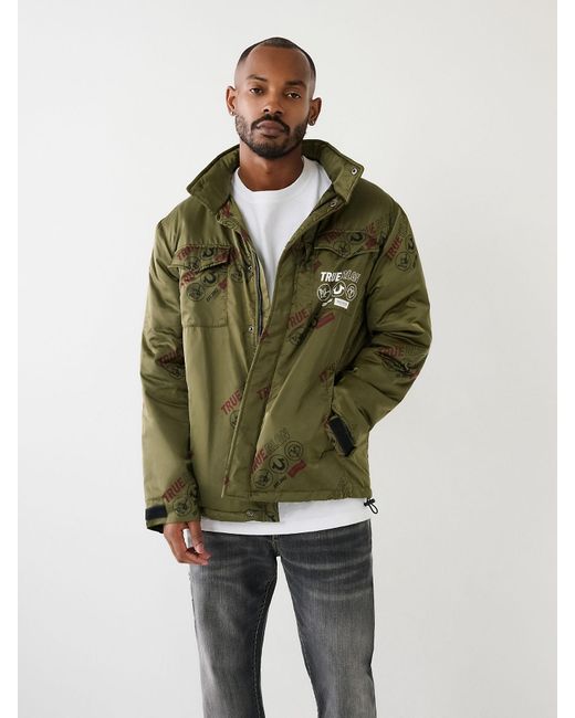 True Religion Utility Puffer Jacket in Green for Men | Lyst