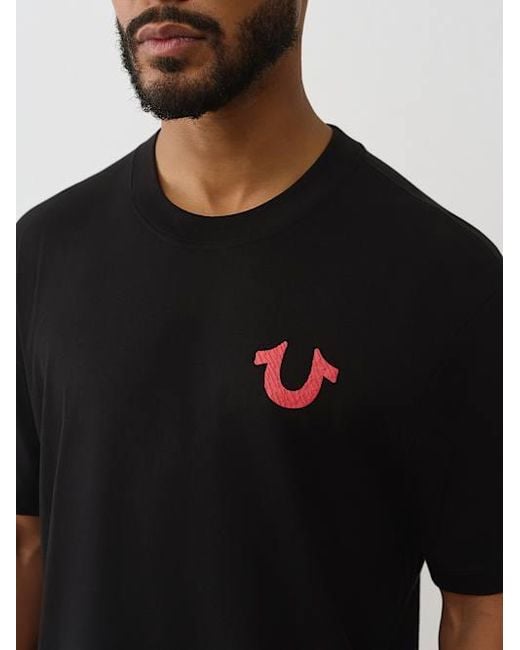 True Religion Black World Tour Logo T-shirt for men
