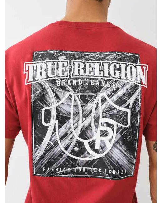 True Religion Red La Freeway Graphic Tee for men