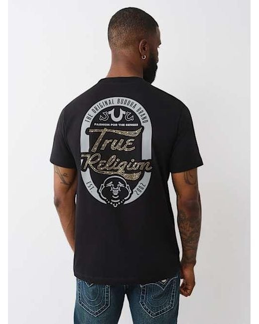 True Religion Black Crystal Logo T-shirt for men