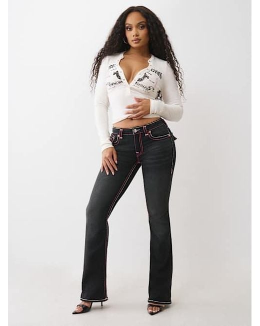 True Religion Gray Becca Mid Rise Super T Bootcut Jean