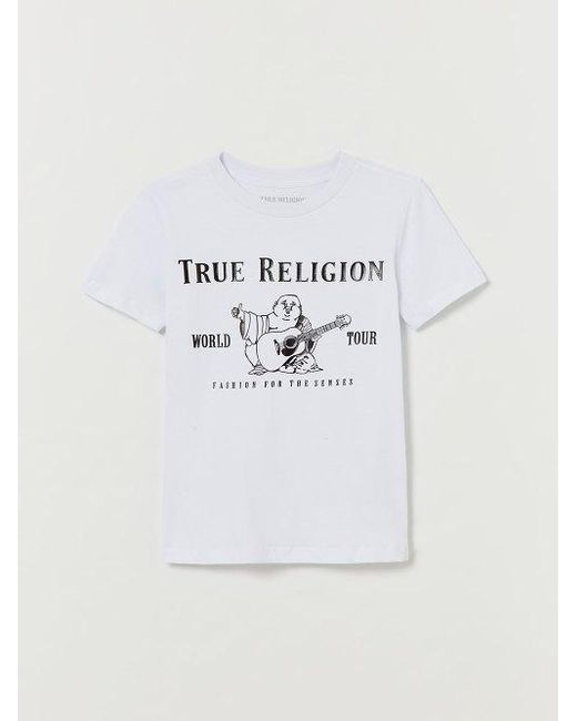True Religion Gray Boys Foil Buddha Logo Tee for men