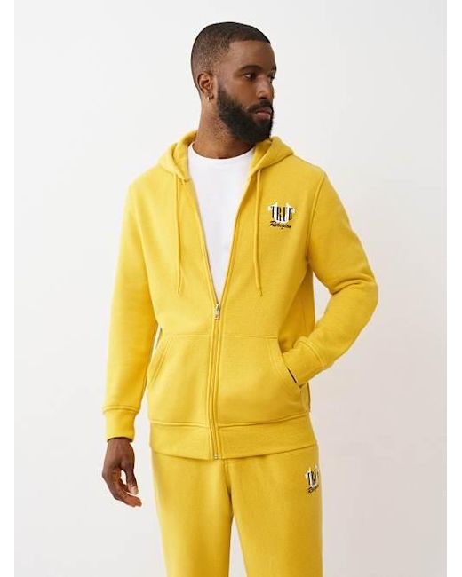 TRUE RELIGION Buddha Card Zip Hoodie in Yellow for Men | Lyst